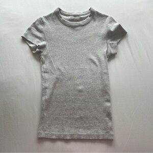 Djerf Avenue Daily T-Shirt Ribbed Grey Melange